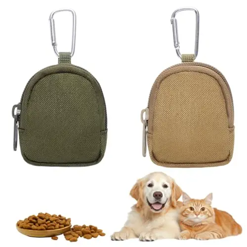 VONJUMA Bolsa Portasnacks para Perros con Mosquetón Pack 2