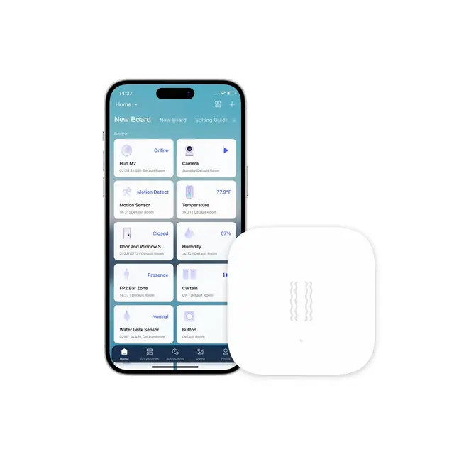 Aqara Sensor de Vibración, Requiere AQARA HUB, Conexión Zigbee, para Sistema de Alarma y Domótica, Mini Detector Inalámbrico de Rotura de Cristales, Compatible con Apple HomeKit e IFTTT