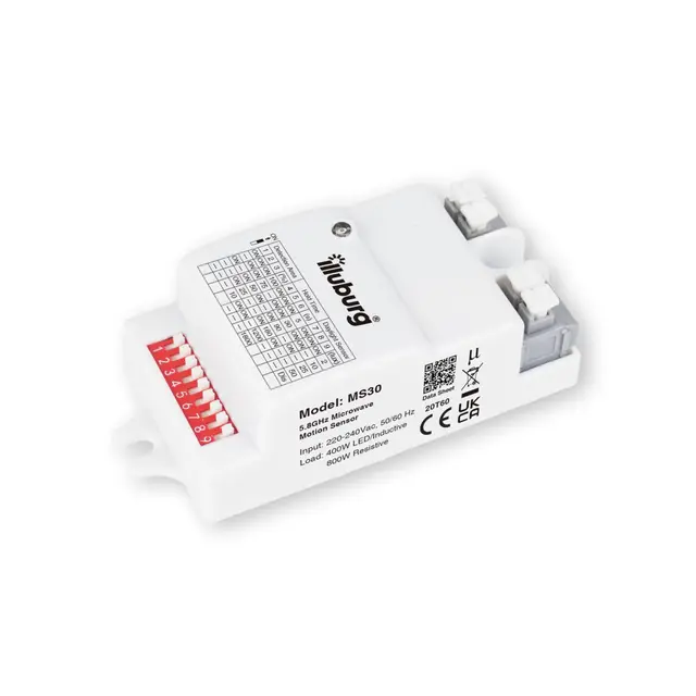 Detector de Movimiento para 5,8GHz Microondas Radar HF con Sensor Día/Noche Alcance 6 Metros para LED hasta 400W