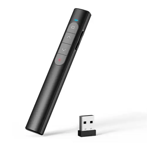 elzle Mando a Distancia para presentación, 2,4 GHz, con Receptor USB, hipervínculo y Control de Volumen para Mac, PC, Ordenador portátil