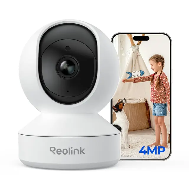 Reolink 2K Camara Vigilancia WiFi Interior, 360° View, Seguimiento Automático, Visión Nocturna, Camara Vigilancia Domicilio WiFi con Detección Inteligente, Audio Bidireccional, Baby Monitor, E1 4MP