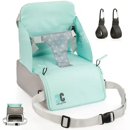 Trona portatil bebe de diseño - 2 en 1: trona de viaje + bolsa de gran capacidad - alzador/elevador de silla para mesa de comer - trona plegable ligera - 6m/3 años (15kg), color UNISEX