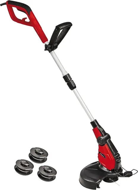 Einhell Recortabordes eléctrico GC-ET 4530 (Cabezal del Motor con 4 Posiciones de inclinación y rotación de 180 °, Mango de Aluminio telescópico Extensible Continuo, Protector de Flores)
