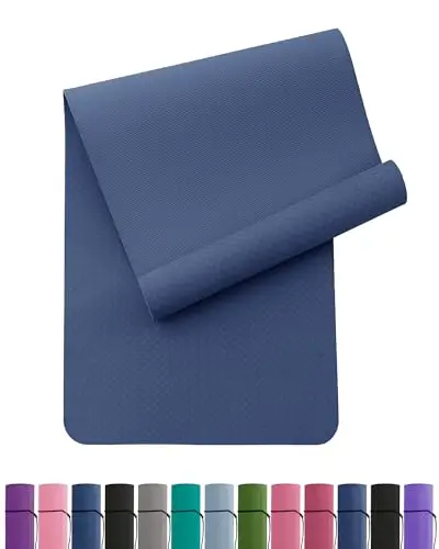 Oak & Tea Yoga Mat Thick Non Slip Yoga Mats for Women Men Exercise Mats for Home Gym with Carry Strap TPE Eco Friendly Workout Mat for Yoga Meditation Pilates 183x61x0.6cm