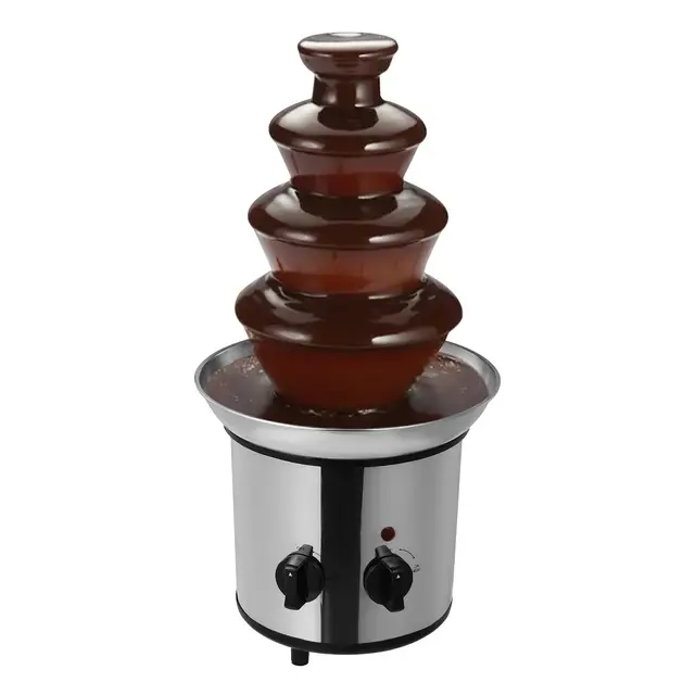 Fuente de chocolate de 170W 4 niveles de acero inoxidable, fuente de chocolate, máquina de fundir chocolate eléctrica de 1.8L, para fiestas de graduación, Halloween, Navidad