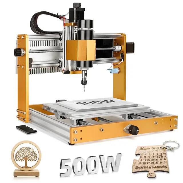 Fresadora CNC All-Metal 3018 PRO+ con husillo de 500 W, interruptores de límite y parada de emergencia, 300 x 180 x 80 mm, área de trabajo CNC para madera, acrílico, talla de aluminio