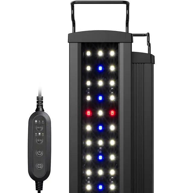 NICREW SlimLED Luz Acuario Plantado, Luz LED Acuario Multiespectral, LED Acuario de Dulce Agua y Temperatura de Color Regulable, 28-42 cm, 9W, 600 LM