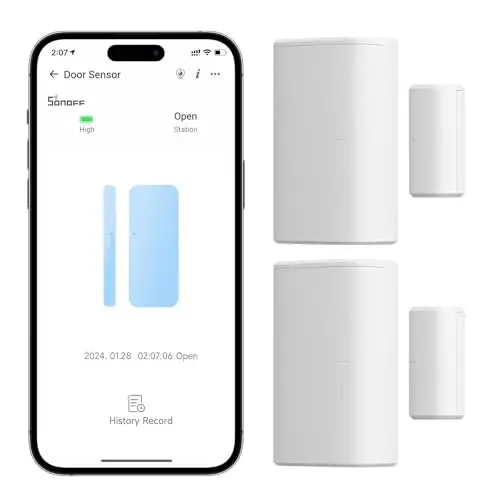 SONOFF Sensor Zigbee Puerta Ventana SNZB-04P 2pcs, Sensor de Alarma de Seguridad,Escena Local Inteligente,Requiere Zigbee Hub(Se Vende por Separado),Compatible con Alexa, Google Home.