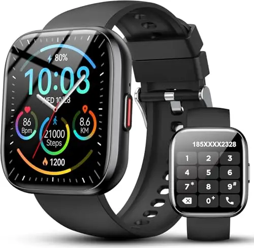 Reloj Inteligente Hombre Mujer, 1.85" Llamadas Smartwatch con 112 Modos Deportivos, IP68 Impermeable Smart Watch con Pulsómetro/Monitor de Sueño/Podómetro, Pulsera Actividad para Android iOS