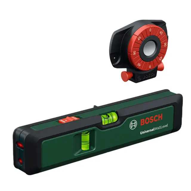 Bosch nivel de burbuja láser UniversalWallLevel (nivel de burbuja, nivel láser para una alineación sencilla en paredes, puntero láser para transferencia de alturas, en caja del comercio electrónico)