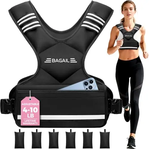 Chaleco de musculación Bagail con placas de hierro extraíbles, pecho ajustable, resistente y duradero para hombres y mujeres, yoga y aeróbic.