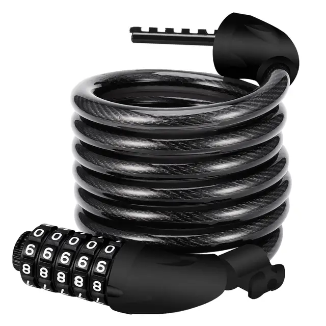 REHKITTZ Candado Bicicleta Cadena Bici Combinacion 5 Dígitos 120cm/12mm Largo Candados Antirrobo Bicicletas Seguridad para MTB Patinete Carretilla