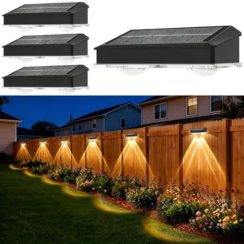 Lámparas Solares Jardín Exterior 4 Pack,Foco LED Solar 3000K Luz Cálida,IP65 Impermeable,Fácil Instalación Sin Cables,Iluminación Automática para Caminos,Terraza y Jardín