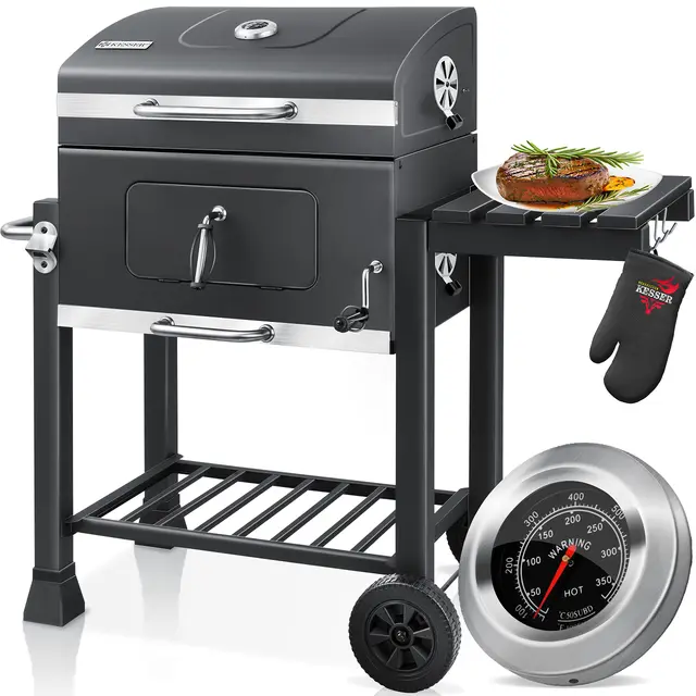 kesser carrito grill carbón acero