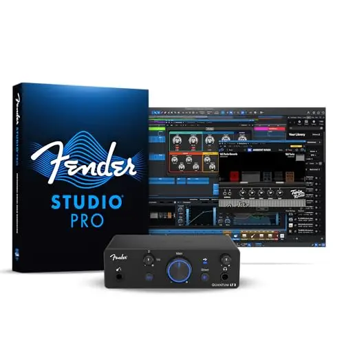 Fender Quantum LT 2 | Interfaz de audio USB-C para producción musical. Con preamplificador de micrófono MAX-HD, entrada de instrumentos, controladores de baja latencia, Mac y PC
