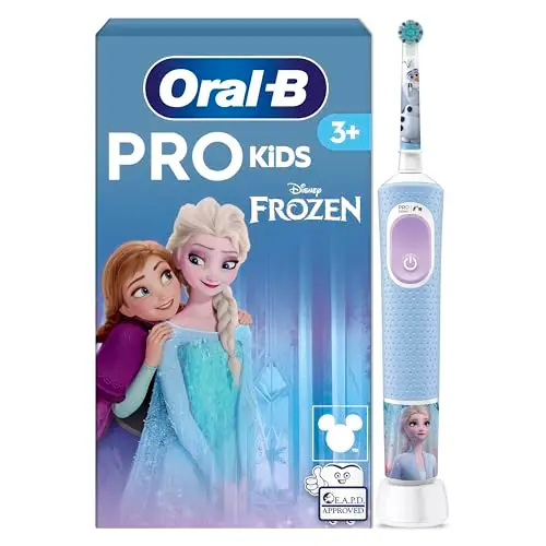 Oral-B Pro Kids Cepillo De Dientes Eléctrico, 1 Mango De Frozen, 1 Cabezal, Diseñado Por Braun, Apto Para Niños Mayores De 3 Años