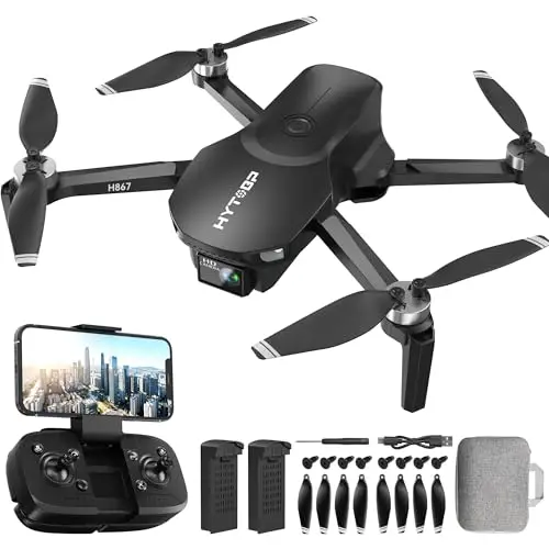 H867 Drones con Cámara 4K para Adultos y Principiantes, Motor Sin Escobillas, 36 Min de Vuelo (2 Baterías), Volteretas 360°, Cuadricóptero RC Plegable(Negro)(Estándar)