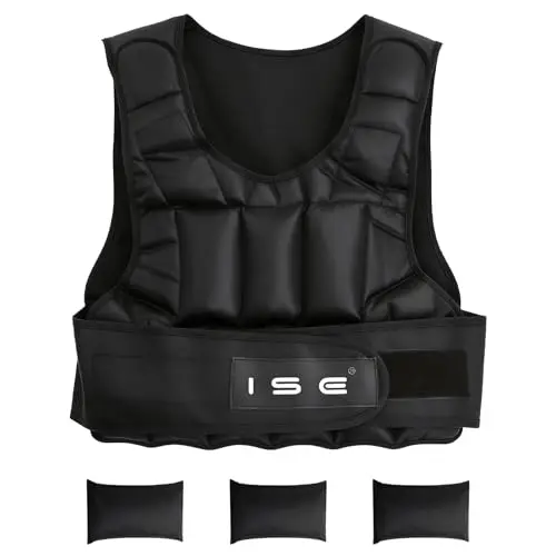 ISE SY3002 - Chaleco con peso ajustable de 5 kg, 10 kg, 15 kg, 20 kg, 25 kg, 30 kg, para entrenamiento de musculación