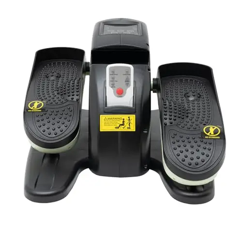 Entrenador elíptico bajo mesa, entrenador elíptico eléctrico con masaje de pies estacionario, mini entrenador elíptico eléctrico, con mando a distancia, rastreador de fitness LCD, para adolescentes