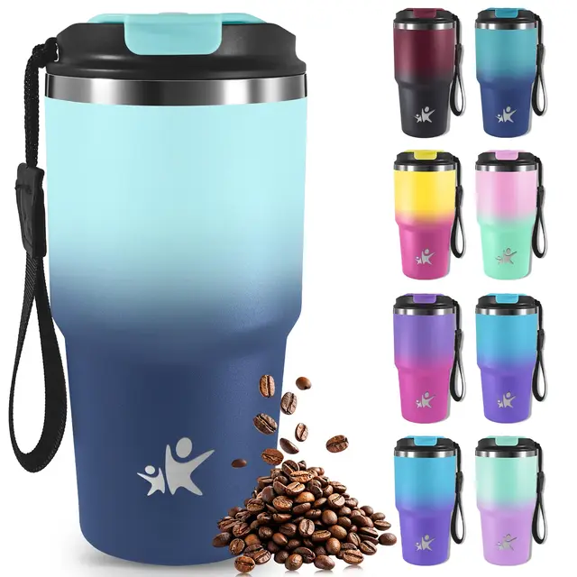 Termo Cafe 20oz, Vaso Termico, Taza Termica, Cuerda Removible, Vaso Termo Aisladas Con Tapa a Prueba de Fugas, Vaso Termico Cafe Hermético para Café Frío y Caliente, Té y Leche