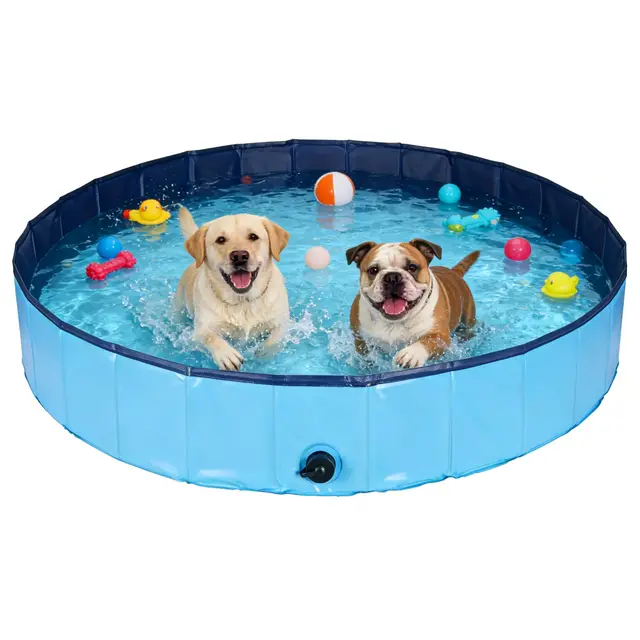 Piscina plegable para perros, utilizable como piscina para chapotear, bañera para perros, piscina o piscina de bolas para perros pequeños y grandes, 160x30cm