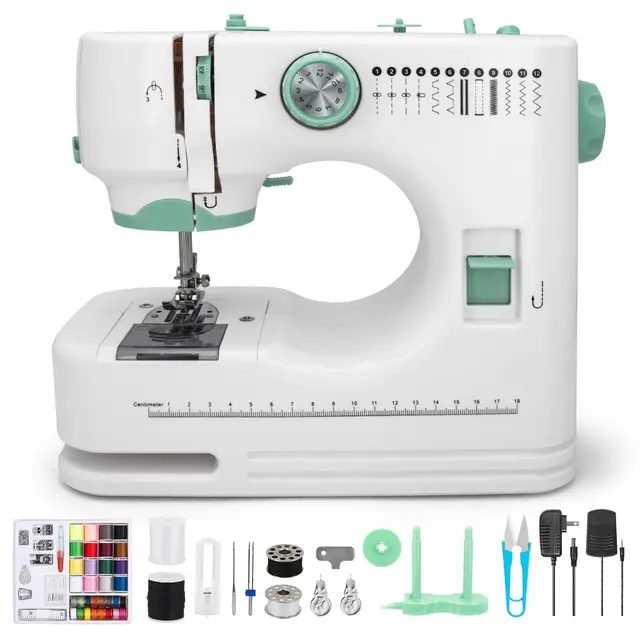 Máquina de Coser Portátil Eléctrica para Hogar y Principiantes, Fácil de Usar, 12 Puntadas, 6 Prensatelas, Pedal y 2 Velocidades, Ideal para Arreglos, DIY y Costura Doméstica