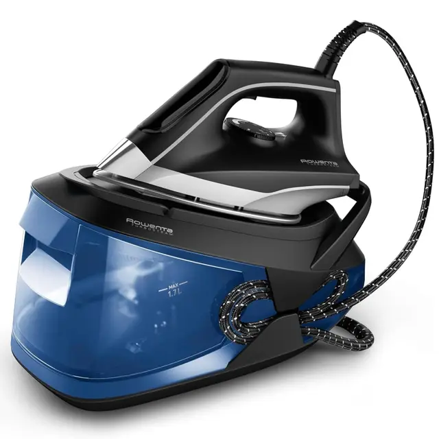 Rowenta Turbosteam - Centro de planchado, Potencia 2600W, Salida vapor 120g/min, Golpe vapor 350g/min, Modo Eco, Suela MicroSteam400 láser, Depósito extraíble XL 1,7L, VR8325