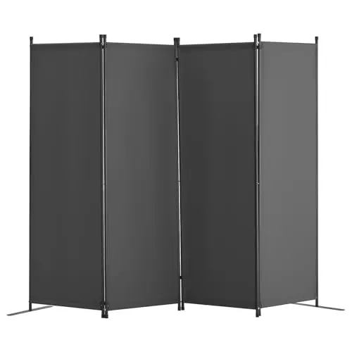 vevor biombo 4 paneles gris