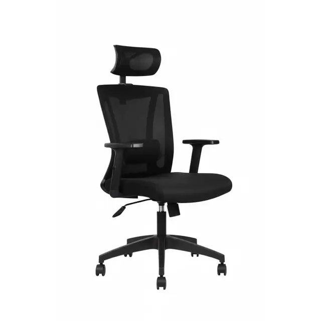 Genérico NIHM Workplace Silla de Dirección Ergonómica Malla | Cabecero Regulable, Lumbar Ajustable, Reclinable 90°-130°, Certificación EN 1335 | Ejecutiva Oficina Negra