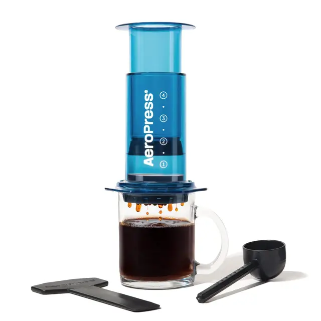 aeropress clear blue cafetera portátil