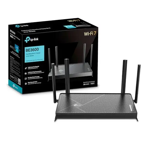 TP-Link Archer BE3600 - Router Wi-Fi 7 AX3600, Doble Banda 3570 Mbps, 2 Puertos 2.5 Gigabit, USB 3.0, EasyMesh, Cliente y Servidor VPN, HomeShield, Router para Hogar y Gaming