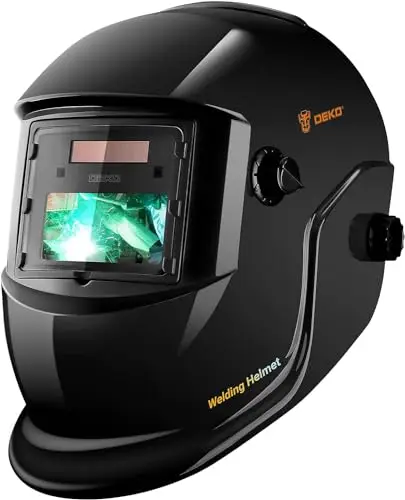 DEKO Careta Soldar de Color Verdadero, Grande Pantalla Grande Casco de Soldador Oscurecimiento Automático Energía Solar, Trabajar Largas Horas, Batería Intercambiable