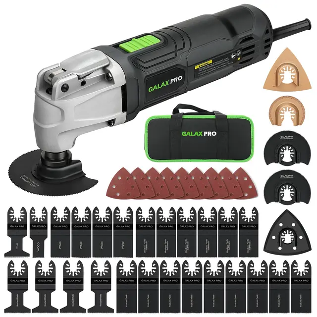 GALAX PRO Herramientas oscilantes, 6 velocidades variables 15000-22000RPM Herramienta multifunción 260W, 40 piezas Accesorios con cuchillas multifunción de fijación rápida con bolsa de transporte