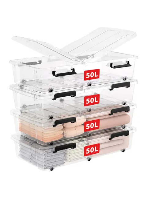 cetomo 50l cajas almacenamiento ruedas