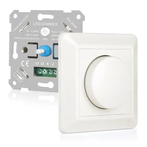 AC 220-240V Interruptores y Dimmers, Dimmer LED para lámparas LED regulables, compatible con 5-200W lámparas incandescentes y halógenas, con función de memoria, crema