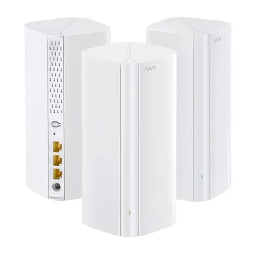 Tenda Nova Mesh MX12 (3-Pack) - WiFi Mesh AX3000, Repetidor WiFi 6 de Doble Banda 2,4 GHz/5 GHz, Router para Toda la Casa, 3X Puertos Gigabit, Backhaul Ethernet, Control Parental, MU-MIMO, OFDMA