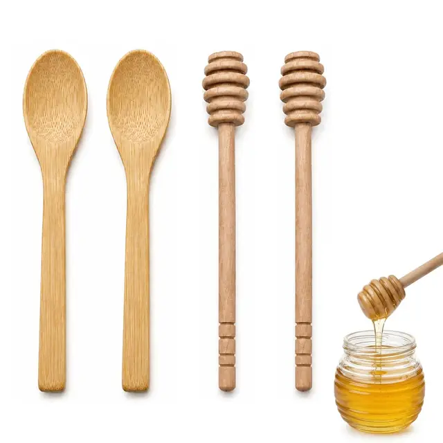 funver cuchara miel madera 4 piezas