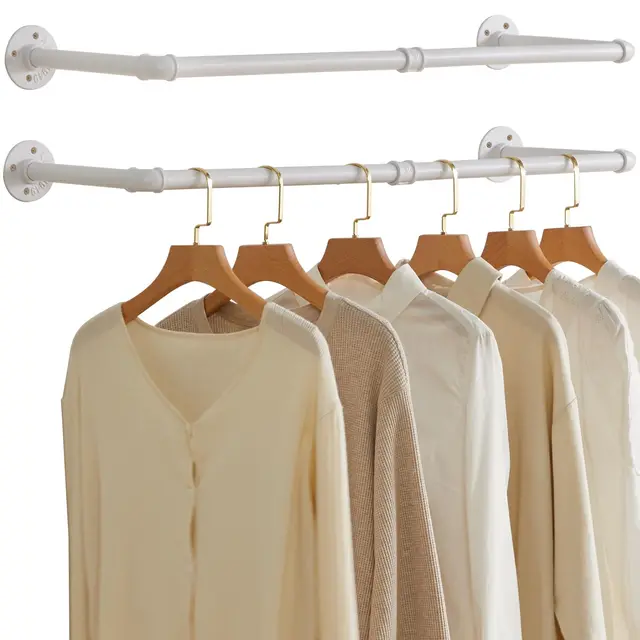 ibuyke barra ropa pared 94 cm juego 2