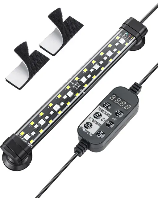 Pawfly 20 cm Luz LED Acuario 24/7 Luz para Pecera con Espectro Completo Blanco Brillante Azul Rojo Verde Luces LED Multicolores con Modo D/N Efectos de Color Único Temporizador y Brillo Ajustable