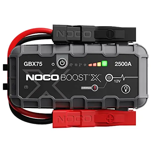 NOCO Boost X GBX75: Arrancador de Batería de Litio de 2500A UltraSafe – Antichispas y Protección contra Polaridad Inversa – Power Bank USB y Linterna LED – para Motores de Gasolina 8,5L y Diésel 6,5L