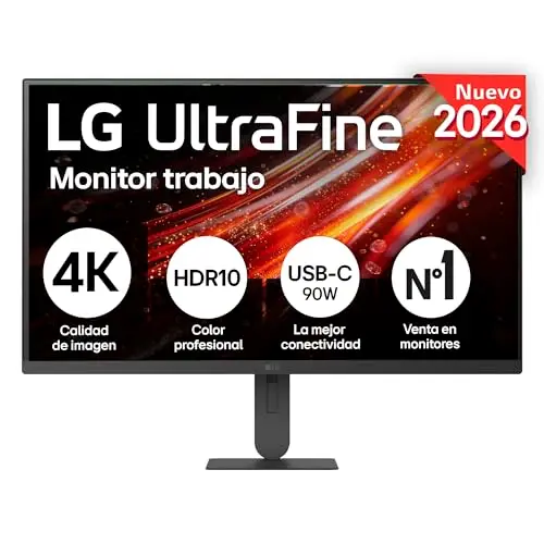LG 32U720A-B - Monitor Ultrafine 31,5'', VA QHD (3840 x 2160), USB-C 90W, Inclinación (Eje Horizontal) / Altura/Giro (Eje Vertical) / Pivotable, DCI-P3 90%, HDMI 2, DP 1.4, 5W x2, Negro con Textura