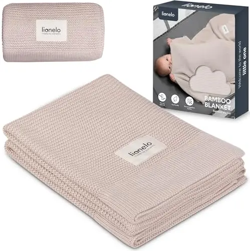 lionelo Bamboo Blanket Manta de Bambú Manta Ligera de bambú, 100% algodón, 100 x 75 cm, Natural, Suave, antibacteriana, hipoalergénica, Desde el 1er día de Vida del recién Nacido