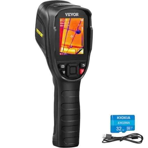VEVOR Cámara Termográfica Infrarrojos Portátil Resolución 240x180 píxeles Cámara de Imágenes Térmicas por Infrarrojos Rango de Temperatura de -20 a 450 Centígrados Cámara Termográfica Digital 64G