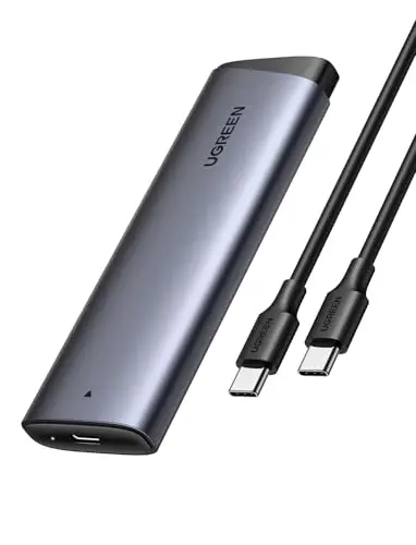 UGREEN Carcasa SSD M.2 NVMe USB C 3.2 Gen 2, 10Gbps Caja para Disco Duro PCIe Case Support UASP y Trim Compatible with 4TB M M+B Key 2230 2242 2260 2280 Not Compatible with SATA | Unidad de estado sólido compatible con carcasa externa UASP Trim para SSD NVME 2230/2242/2260/2280 M-Key/(B+M) Key