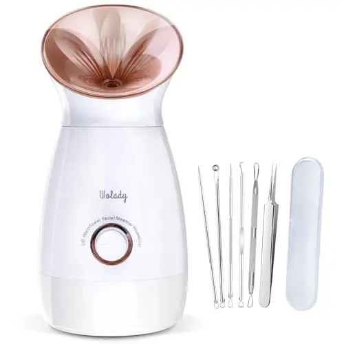 Vaporizador facial,vaporizador nano iónico para spa, función 3 en 1, desmontable, 200 ml, tratamiento de spa, apto para sauna, humidificador, limpieza de poros (Oro rosa)
