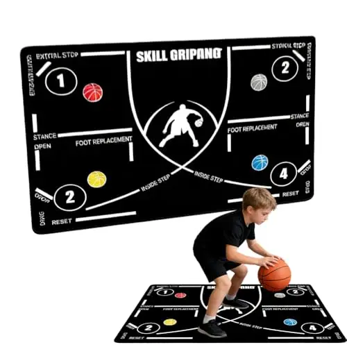 Esterilla de entrenamiento de baloncesto con patadas – Esterilla de entrenamiento antideslizante para deportes, esterilla de gran formato para pasos, esterilla de entrenamiento de agarre de baloncesto