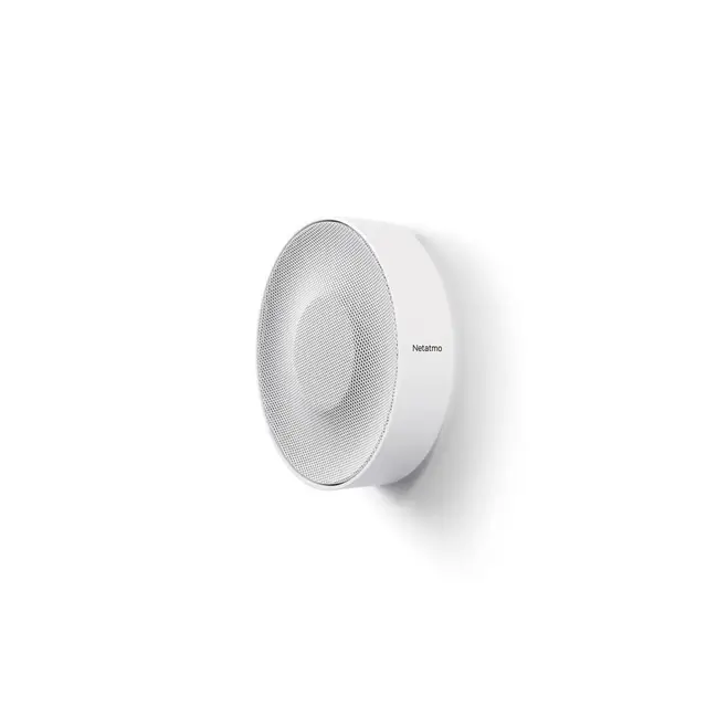 Netatmo Sirena Inteligente para Interior, Inalámbrica, Wi-Fi, 110 dB, Activación/Desactivación Automática, Sin Suscripción, Alimentación con Batería, Accesorio - NIS01-EU