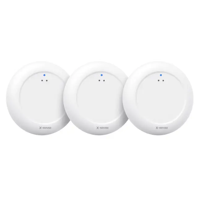 Sensor de Agua Wi-Fi X-Sense; Detector Inteligente de Fugas de Agua con alertas de App, IP67 Resistente al Agua, Detector inalámbrico para Cocina, baño, sótano, SWS0A (3 Unidades)