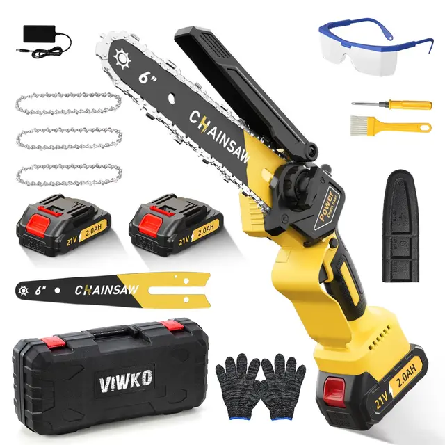 Mini Motosierra Bateria 6 Pulgadas, 1000W Motor Sin Escobillas Motosierra Eléctrica, 4000mAh Sierra Electrica de Mano, Minimotosierras de Batería para Jardinería, Compatible con Baterías Makita