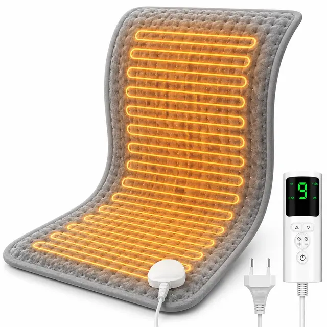UOHHBOE Manta Eléctrica Lumbar 75W Esterilla Eléctrica 30 X 60 CM Almohadilla Eléctrica 9 Ajustes de Temperatura 4 Temporizadores Adecuado para los Hombros, la Cintura, la Espalda, el Abdomen